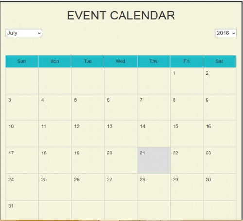 calendar in php code
